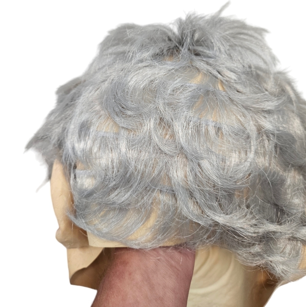 Halloween Realistic Wrinkled Old Man Silver Hair Latex Mask‎ Unisex Adult I52 - Picture 7 of 9